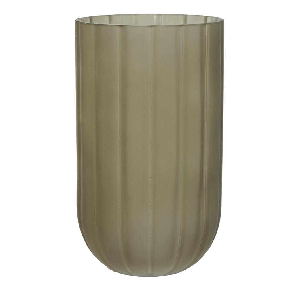 VASO DECOR VIDRO (MARROM FOSCO) 20,3cm 11,6d