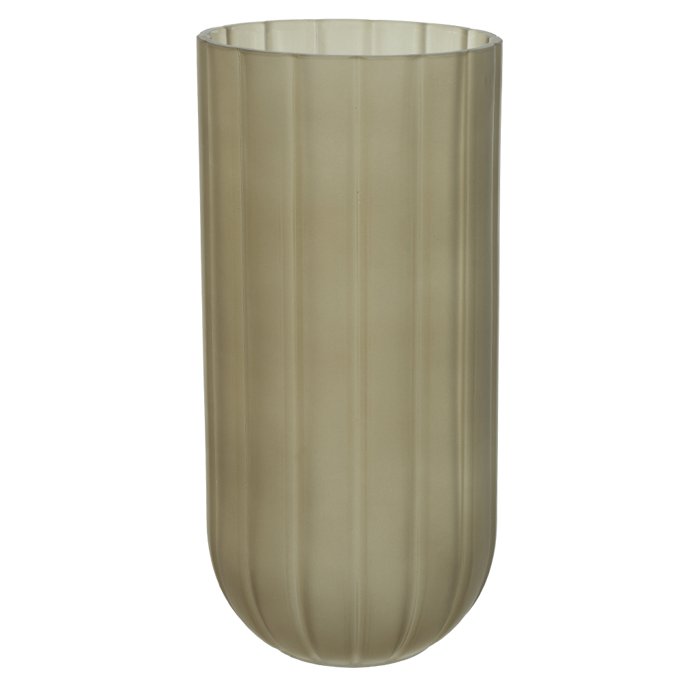 VASO DECOR VIDRO (MARROM FOSCO) 24,6cm 11,8d