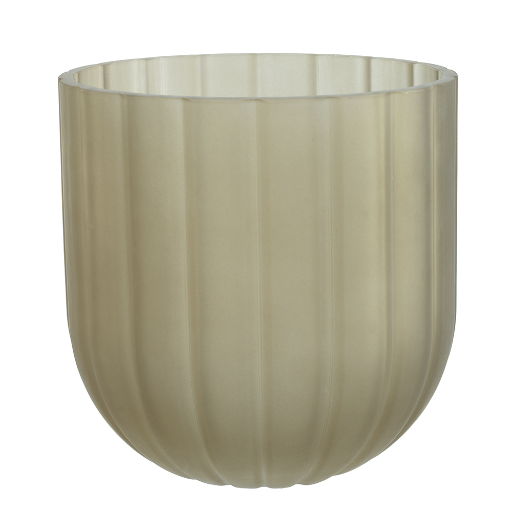 VASO DECOR VIDRO (MARROM FOSCO) 15cm 15d