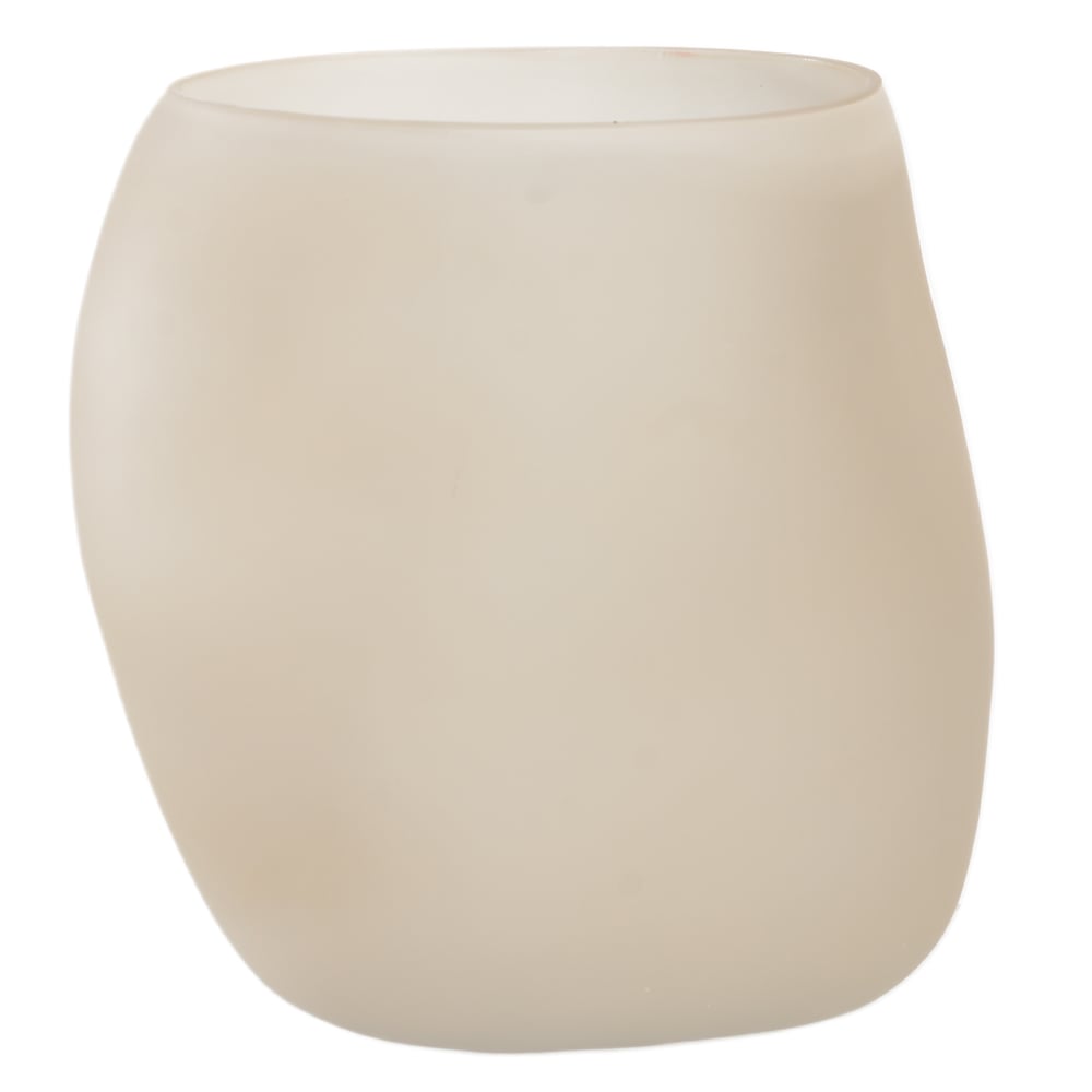 VASO DECOR VIDRO (BEGE FOSCO) 19,5X19X18,5cm