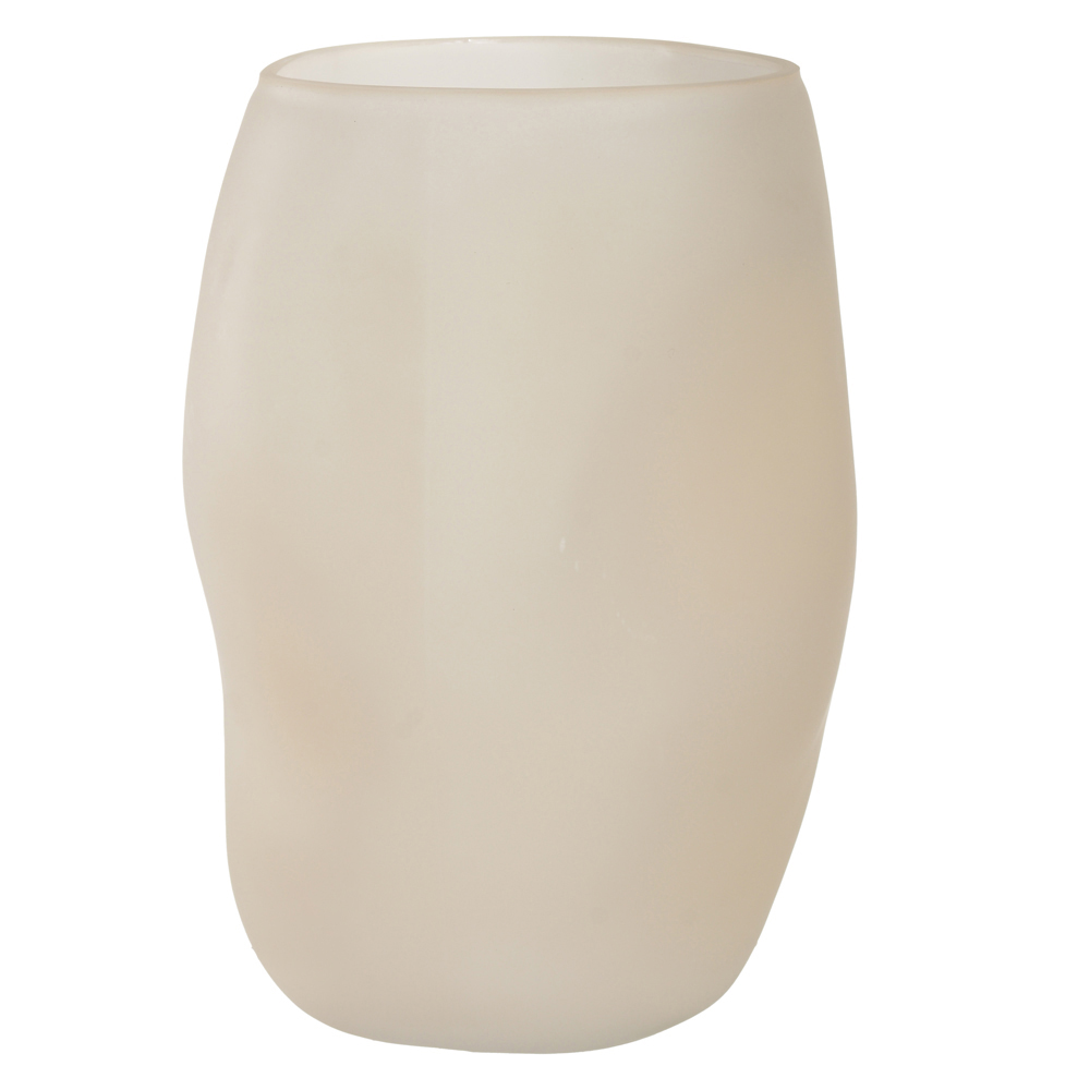 VASO DECOR VIDRO (BEGE FOSCO) 29X21X20,5cm