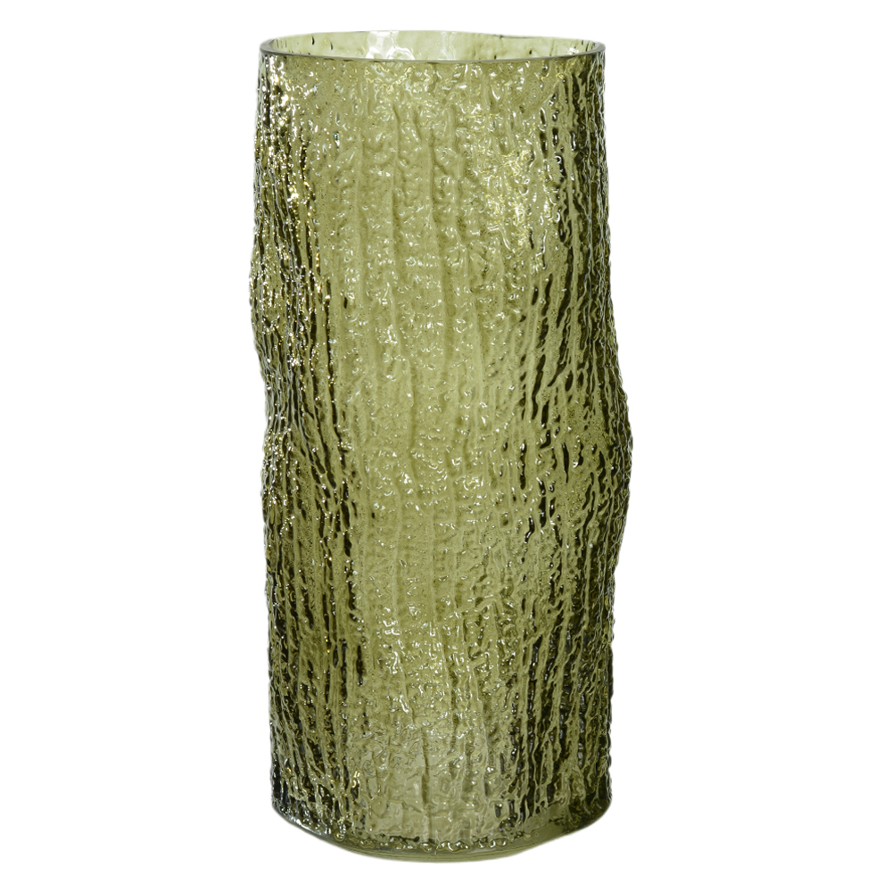 VASO DECOR VIDRO TEXTURIZADO (VERDE) 31cm 14d