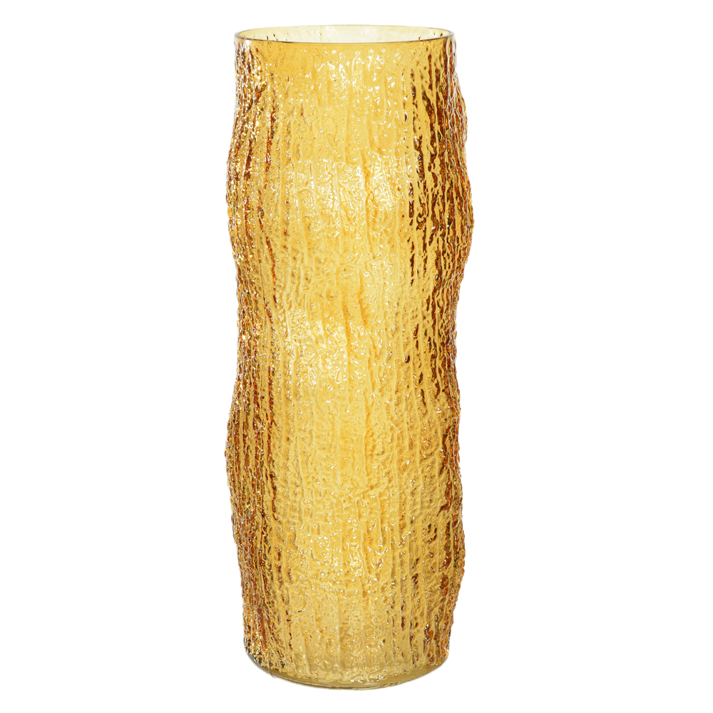 VASO DECOR VIDRO TEXTURIZADO (AMBAR) 40cm 13,5d