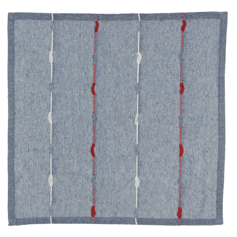 CJ GUARDANAPO ALGODAO 40X40cm 4 PCS BORDADO (AZUL)