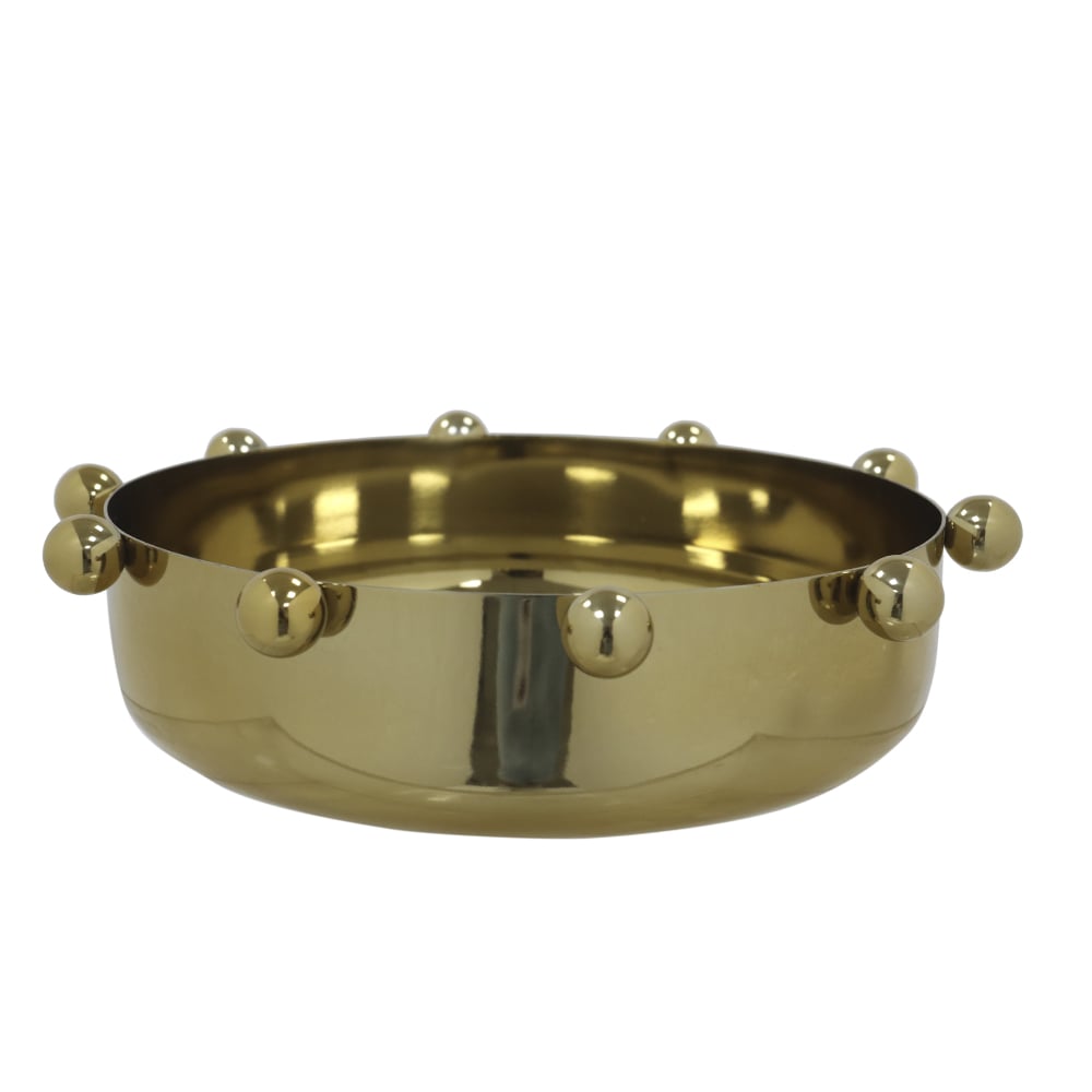 CENTRO DE MESA ACO INOX BALLS (DOURADO) 8cm 30,5d