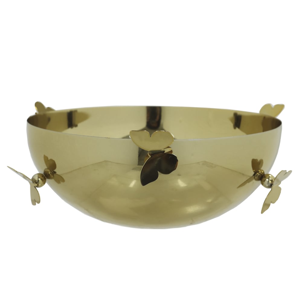 CENTRO DE MESA ACO INOX BORBOLETAS (DOURADO) 10,5cm 23d