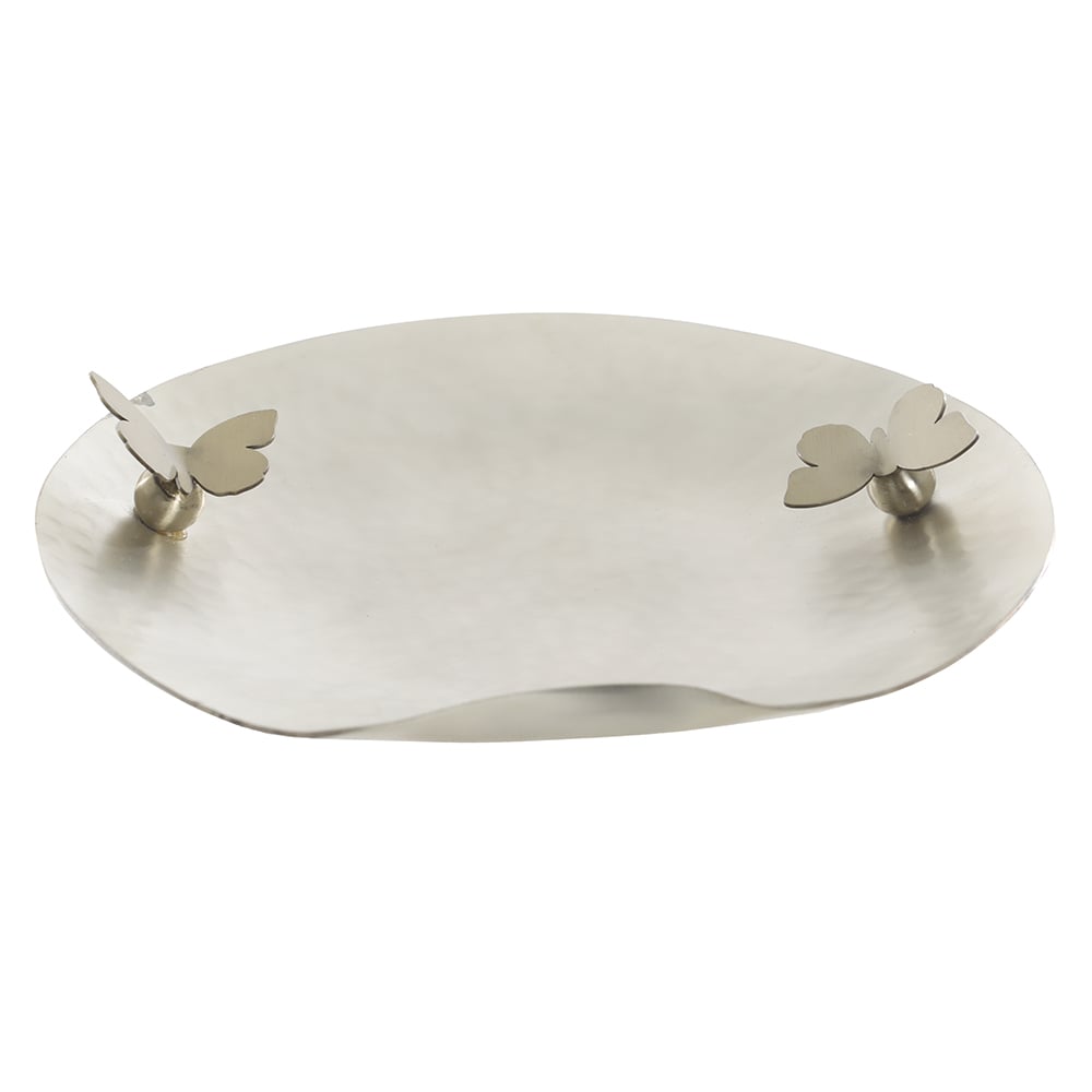 CENTRO DE MESA ACO INOX BORBOLETAS (DOURADO PRATA) 3cm 17,5d