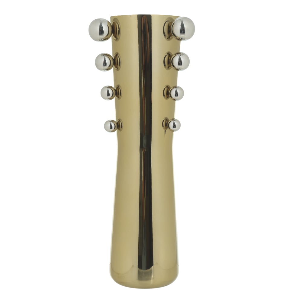 VASO DECORATIVO ACO INOX BALLS (DOURADO PRATA) 41cm 15d