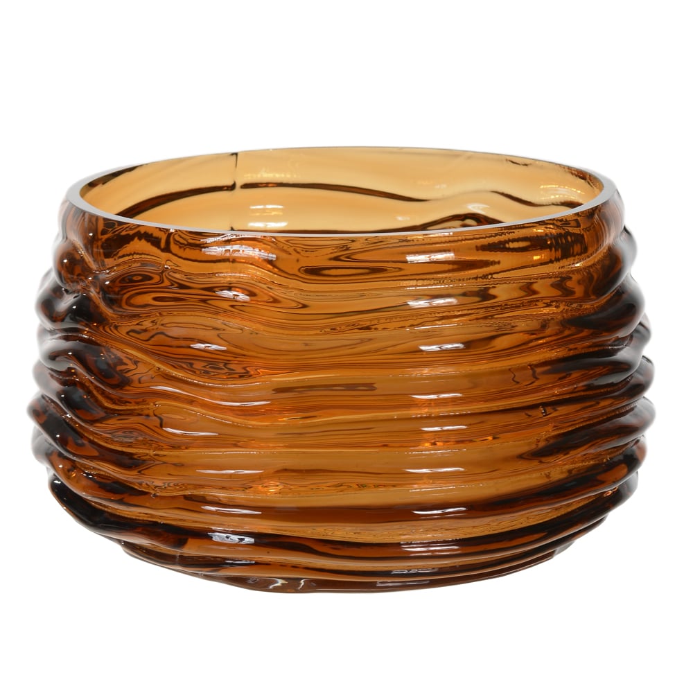 CENTRO DE MESA VIDRO ORGANICO (MARROM) 12cm 21,5d