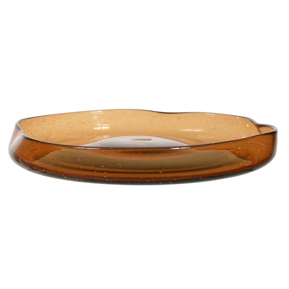 CENTRO DE MESA VIDRO ORGANICO (MARROM) 4,5cm 29d