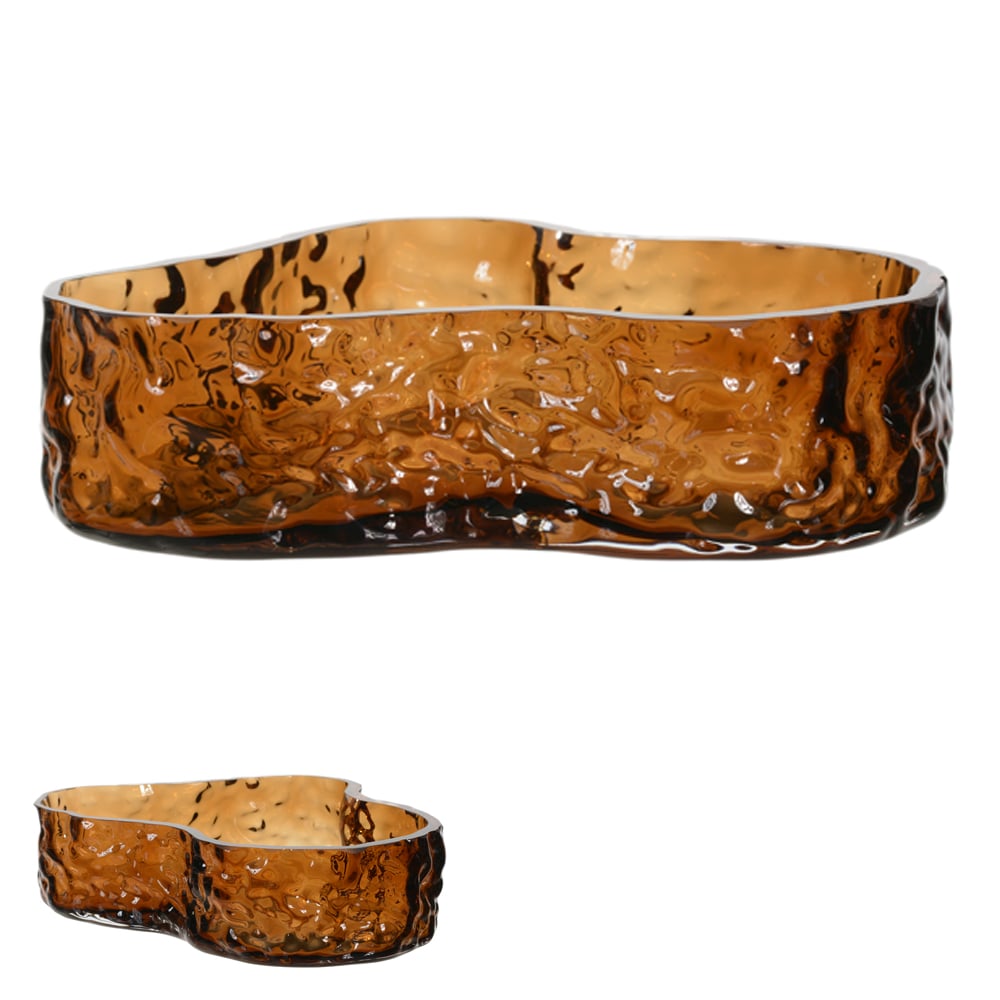 CENTRO DE MESA VIDRO ORGANICO (AMBAR) 6,5X23,5X20cm