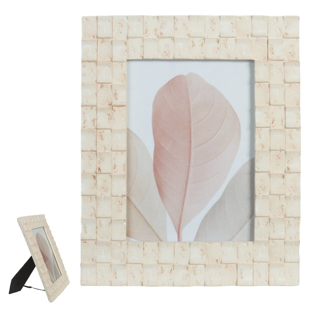 PORTA RETRATO POLIRESINA FTO 13X18CM C/ TEXTURA (NATURAL) 24,5X19,5X1,8cm