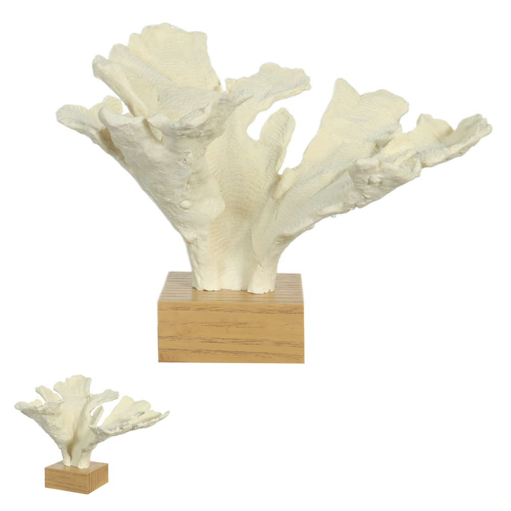 ESCULTURA DECORATIVA POLIRESINA CORAL (BRANCO MADEIRA) 21X28,5X22cm