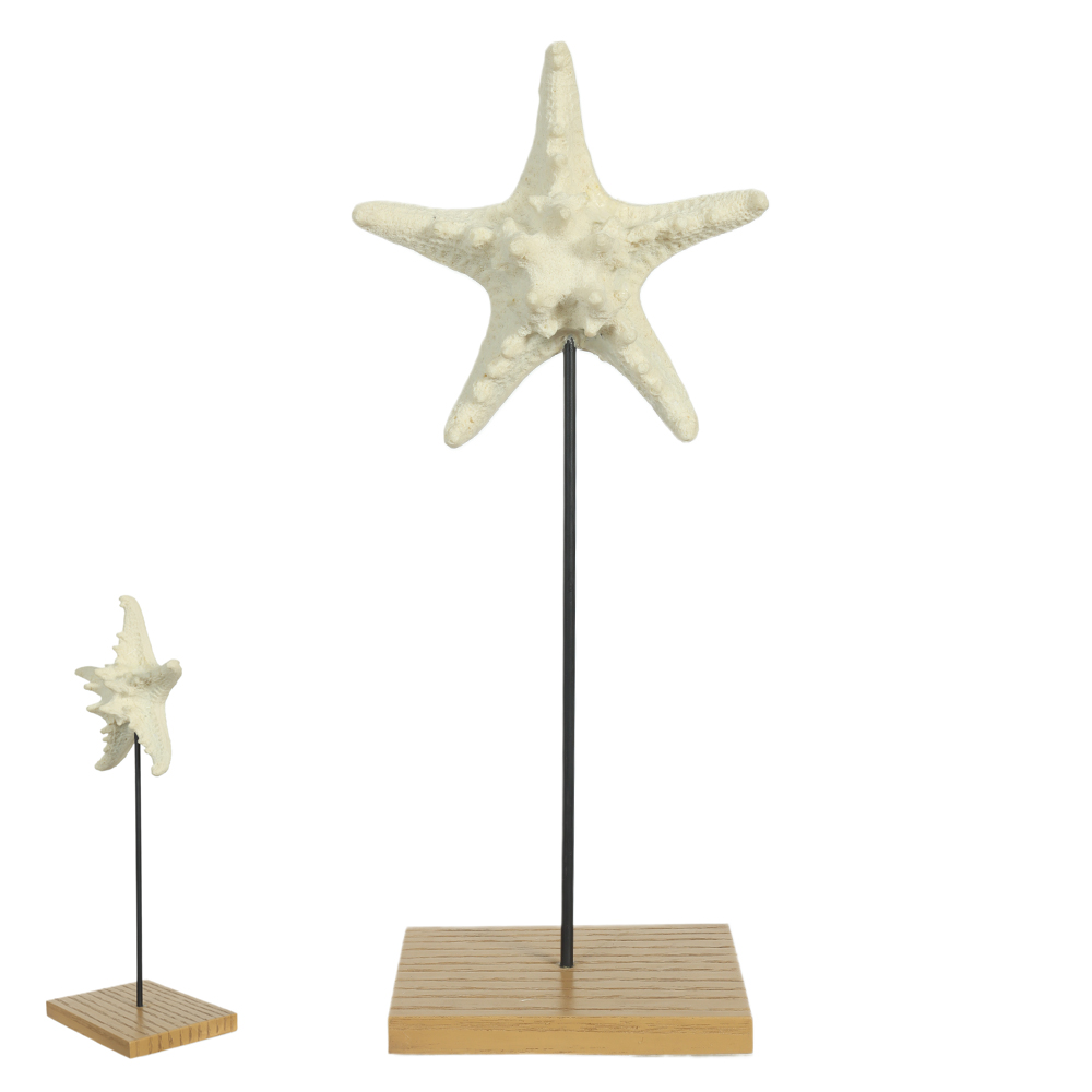 ESCULTURA DECORATIVA POLIRESINA ESTRELA (BRANCO MADEIRA) 30X12X9cm
