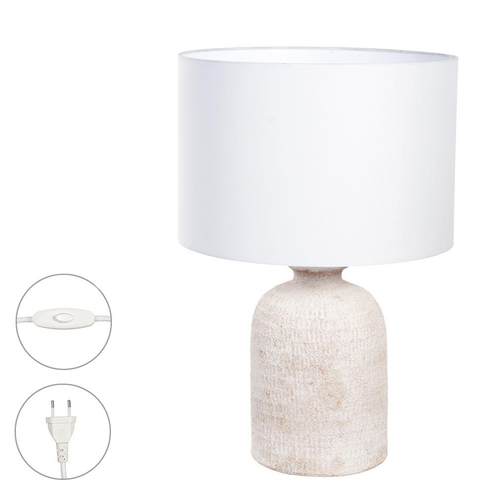 ABAJUR CERAMICA BIVOLT (NATURAL) 56cm 37d
