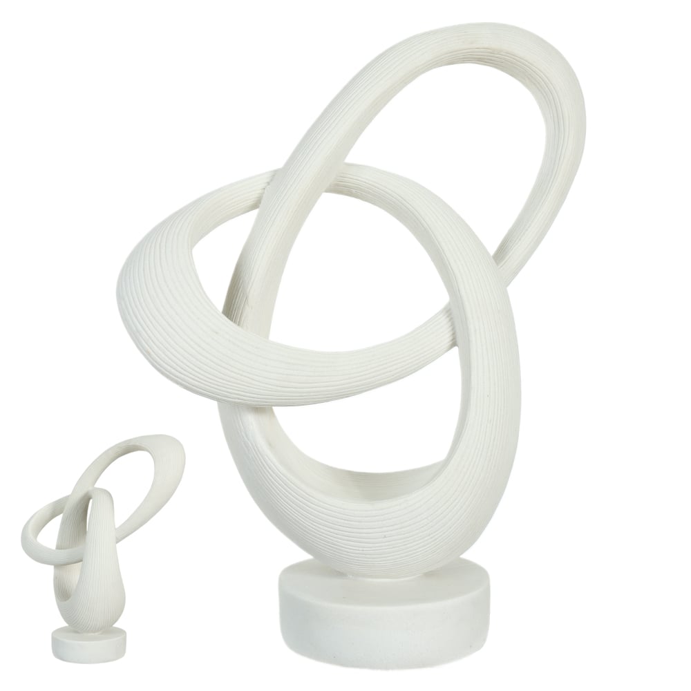 ESCULTURA DECORATIVA POLIRESINA ABSTRATO (OFF WHITE) 34,5X28,5X13,5cm