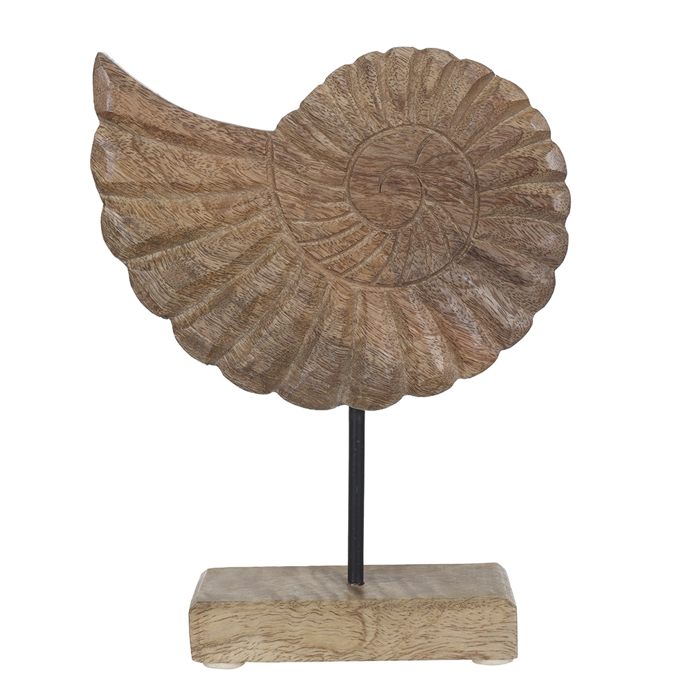 ESCULTURA DECORATIVA MADEIRA CONCHA (BEGE) 22,5X17,5X5cm