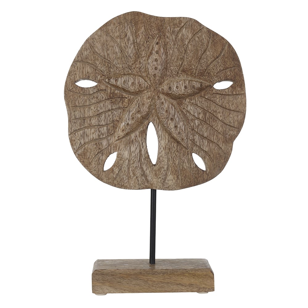 ESCULTURA DECORATIVA MADEIRA ESTRELA DO MAR REDONDA (BEGE) 28X18X5cm