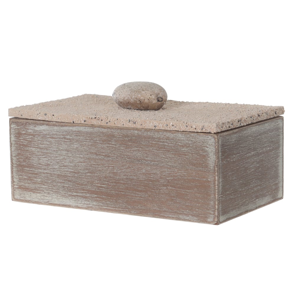 CAIXA DECORATIVA MDF COM PEDRA (NATURAL) 8,5X17X10cm