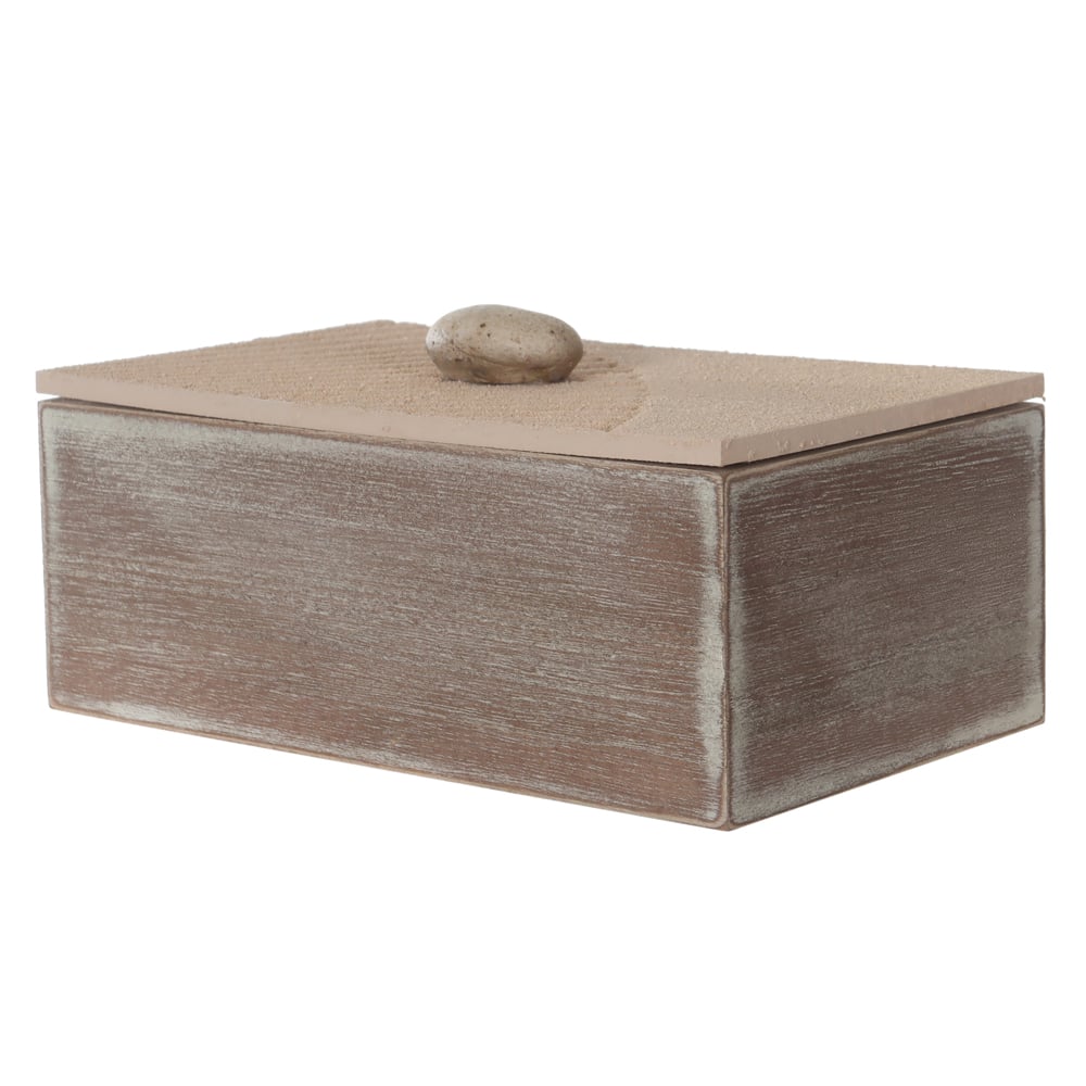 CAIXA DECORATIVA MDF COM PEDRA (NATURAL) 10,6X22X13cm