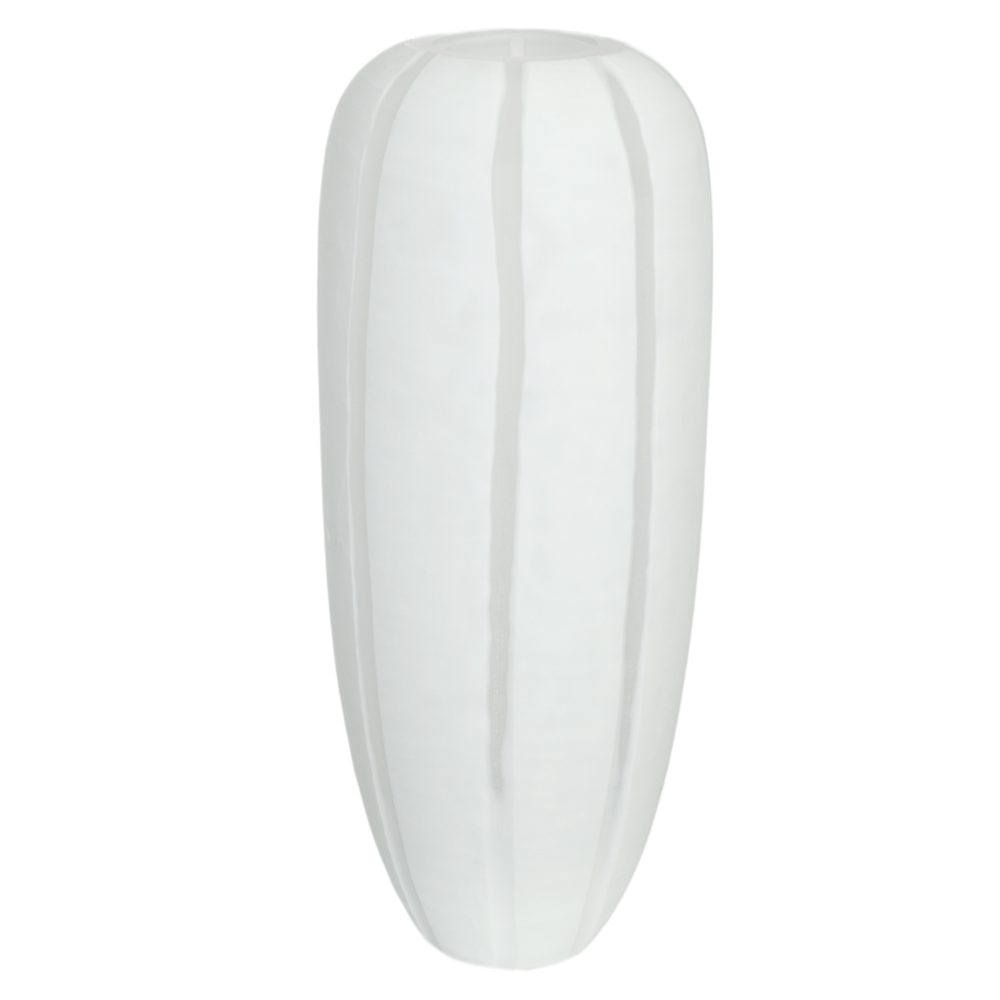 VASO DECORATIVO VIDRO (BRANCO) 42X17X14cm