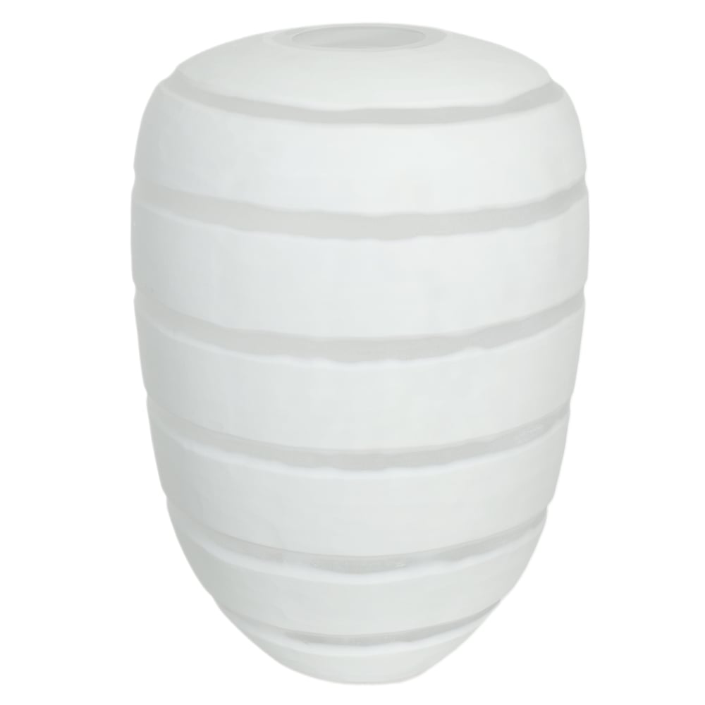 VASO DECORATIVO VIDRO (BRANCO) 29,5X21X17,5cm