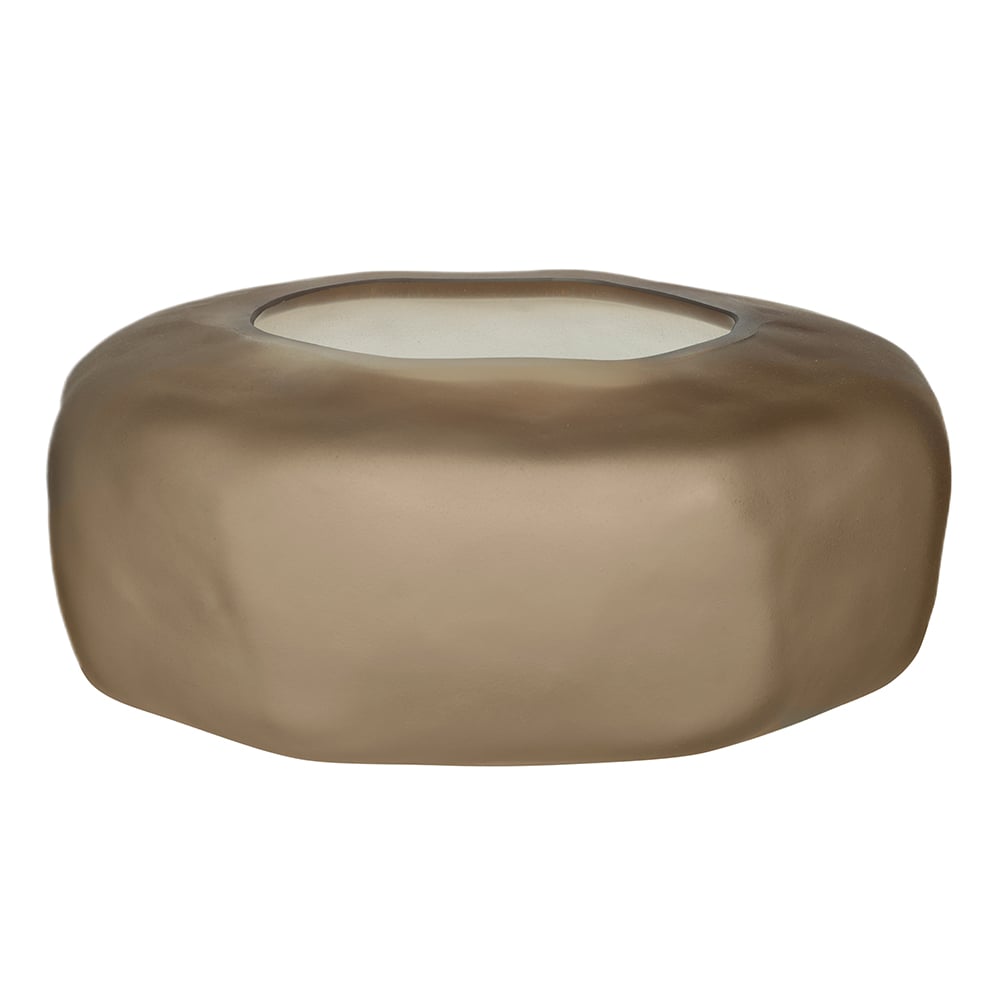 CENTRO DE MESA VIDRO DECORATIVO (MARROM) 13cm 30d