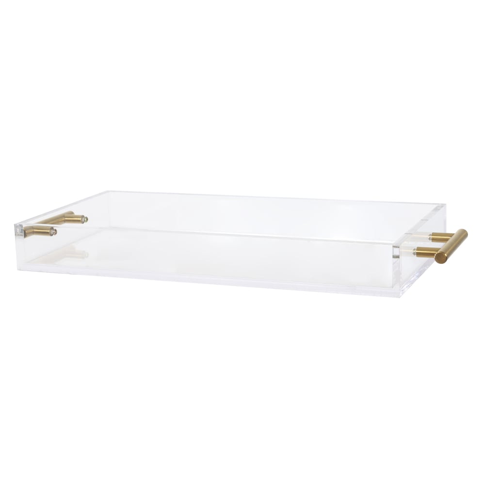 BANDEJA DECORATIVA ACRILICO 8MM ALCA DOURADO (TRANSPARENTE DOURADO) 5X46,4X20cm