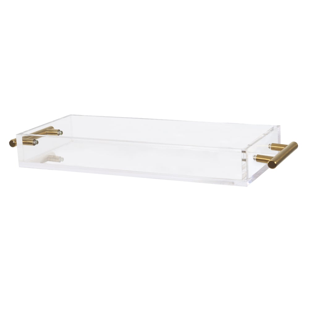 BANDEJA DECORATIVA ACRILICO 8MM ALCA DOURADO (TRANSPARENTE DOURADO) 5X41,4X15cm