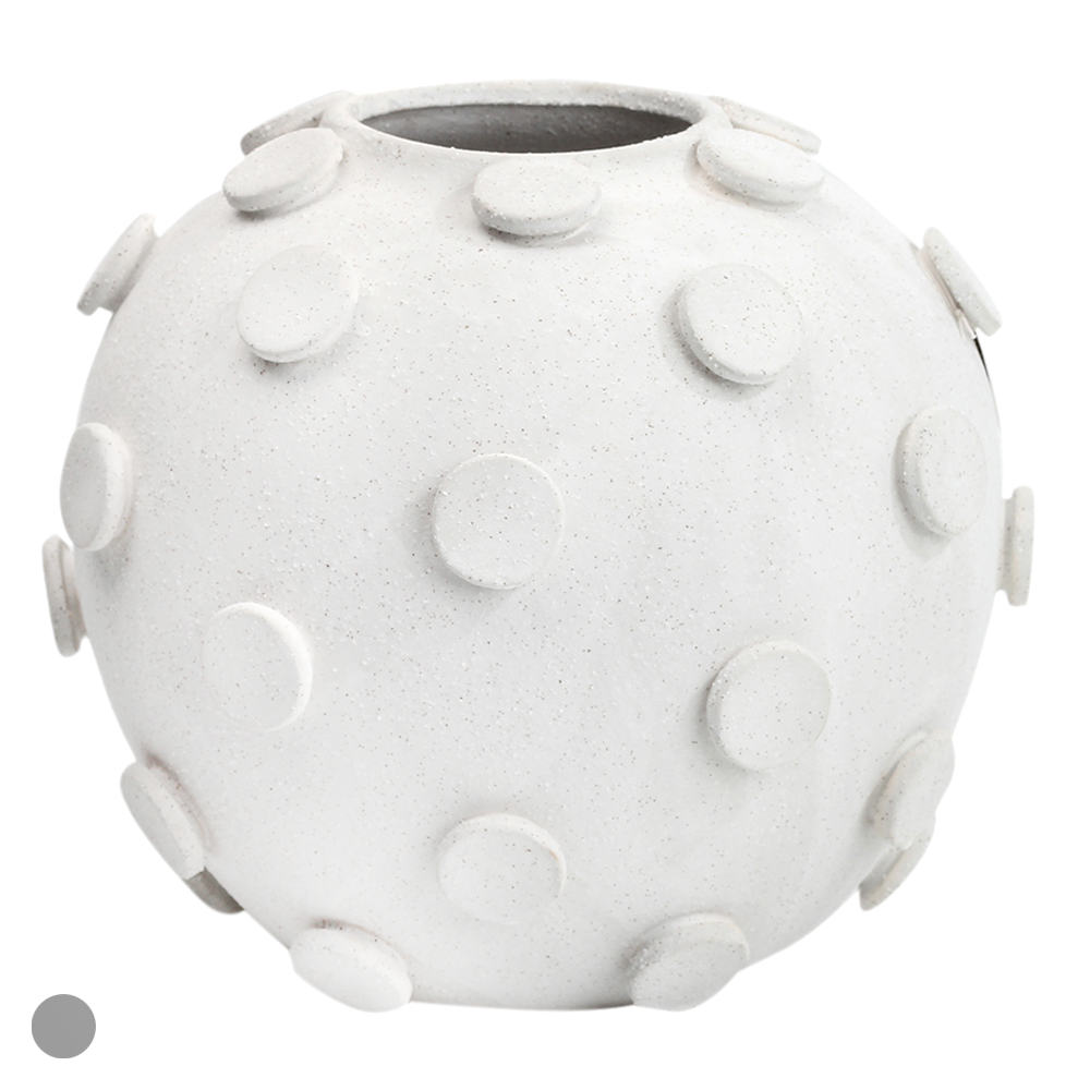 VASO DECORATIVO CERAMICA BALLS (BRANCO) 29cm 31d