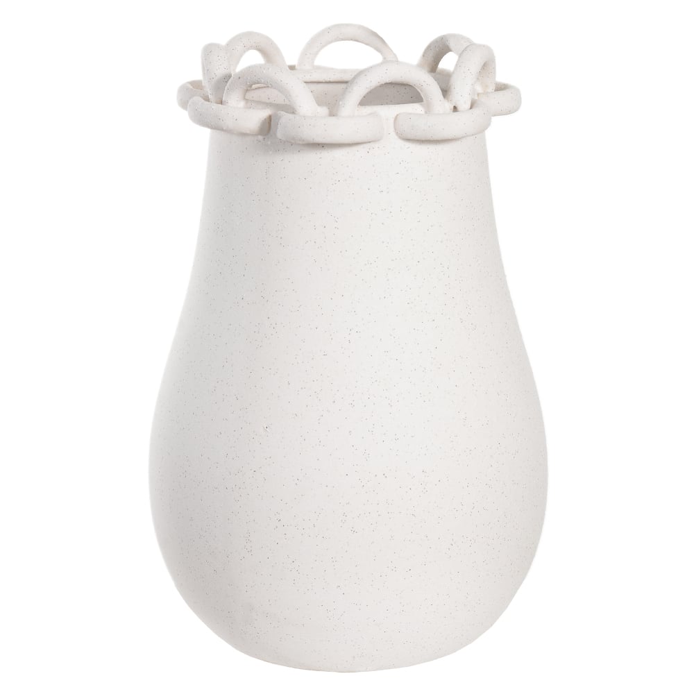 VASO DECORATIVO CERAMICA CHAIN (BRANCO) 32cm 22,5d