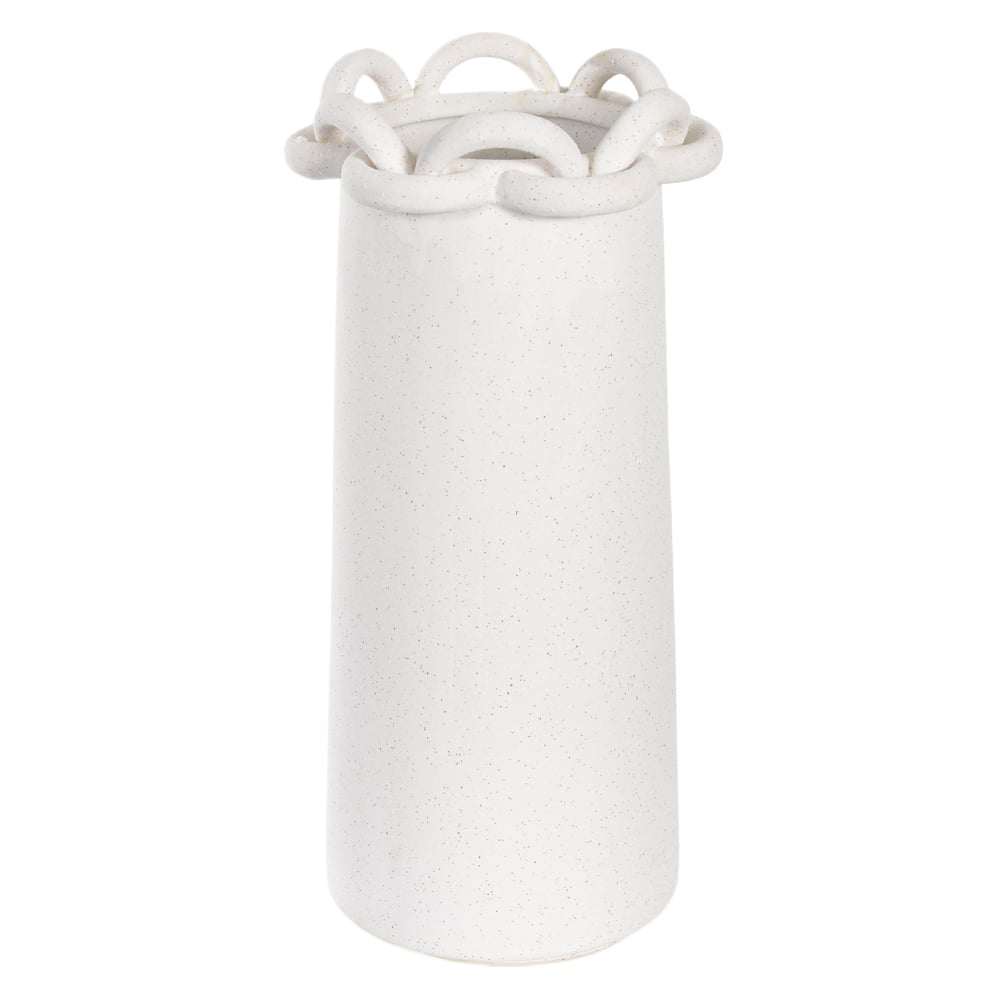 VASO DECORATIVO CERAMICA CHAIN (BRANCO) 32cm 16d