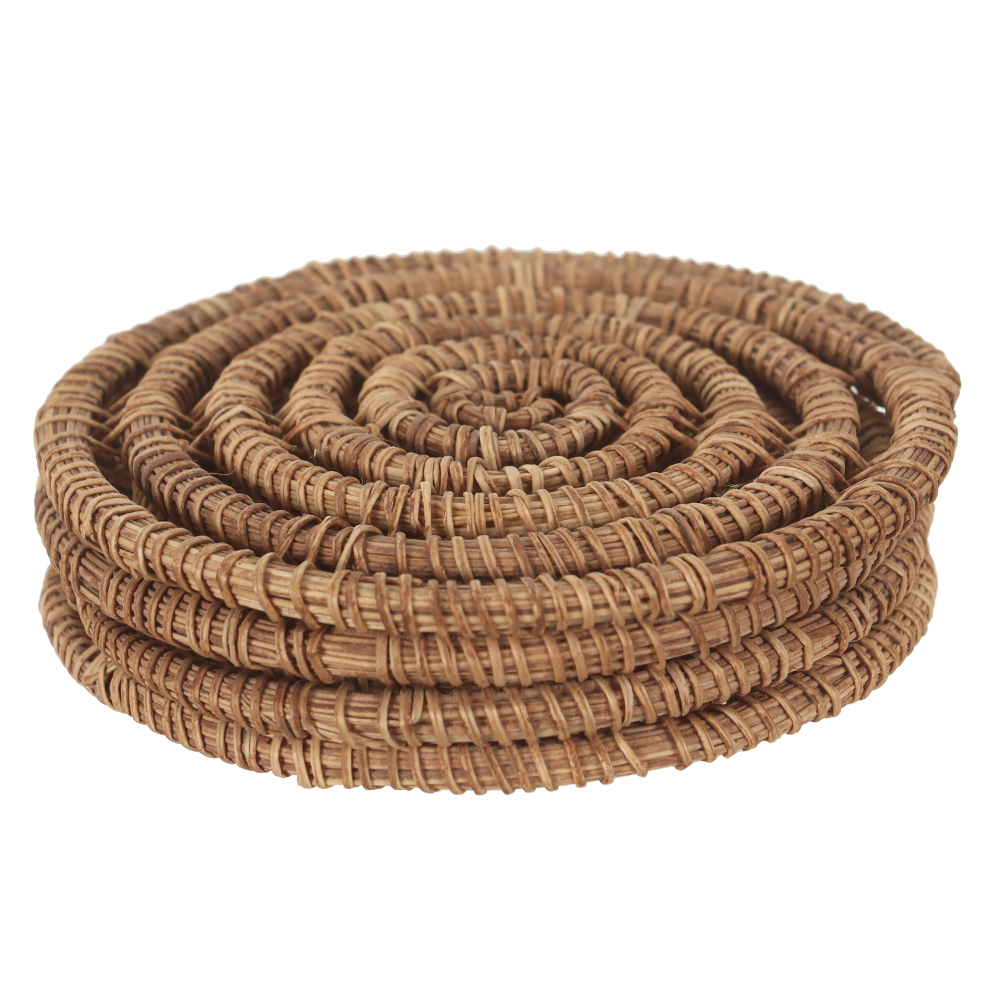 CJ PORTA COPOS FIBRA NAT 0,5X10cm C/4 PECAS NATURE (BEGE)