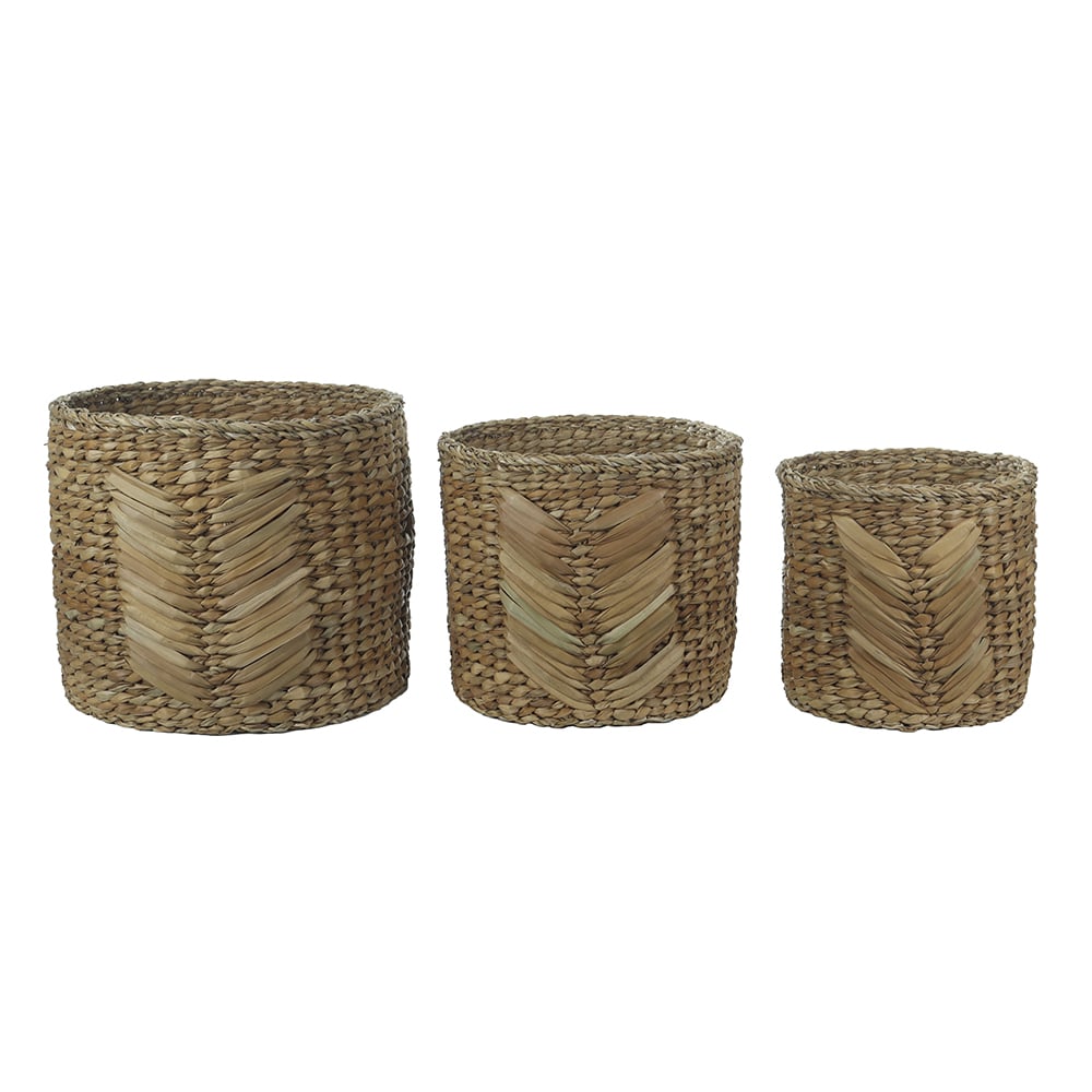 KIT CESTOS FIBRA NATURAL APLICACAO C/3 (NATURAL) 38cm 32d