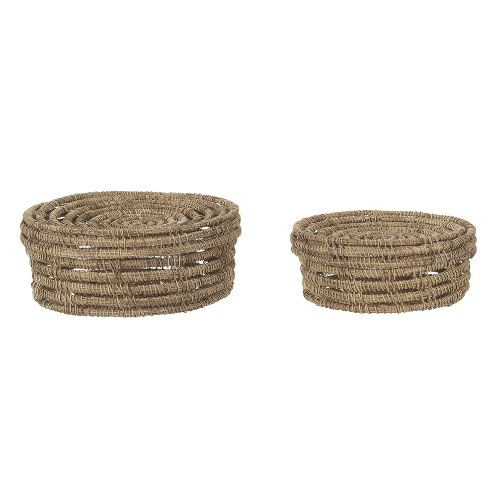 KIT CAIXAS FIBRA NATURAL C/2 (NATURAL) 18X7cm