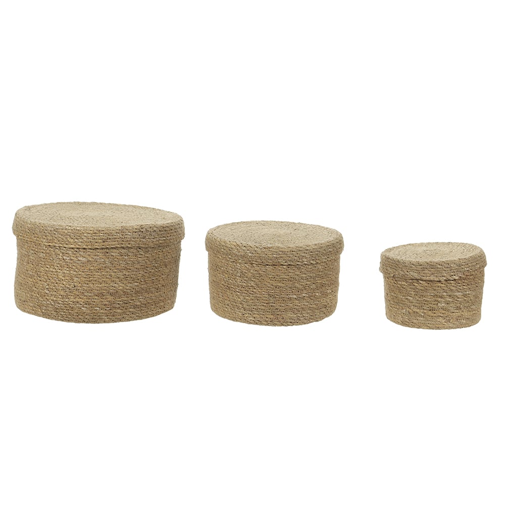 KIT CAIXAS FIBRA NATURAL C/3 (NATURAL) 25cm 14d