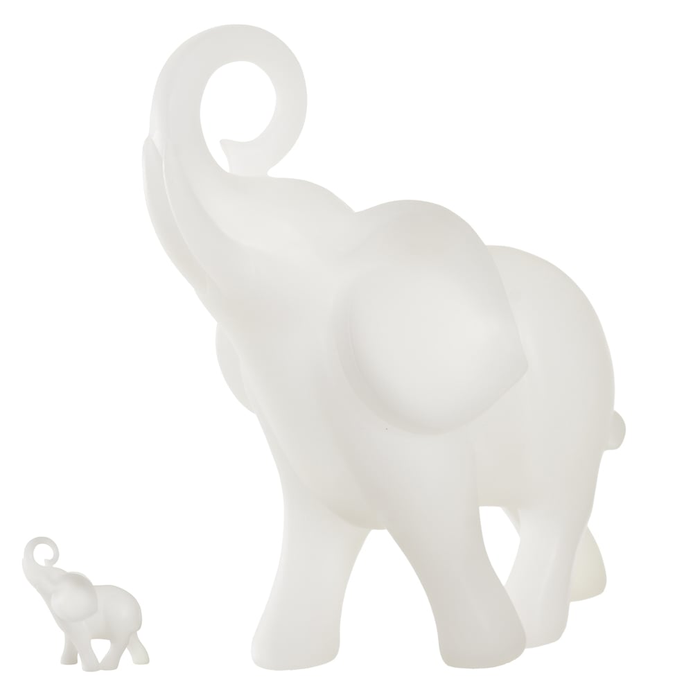 ESCULTURA DECORATIVA POLIRESINA ELEFANTE (BRANCO) 22,5X21X8,5cm