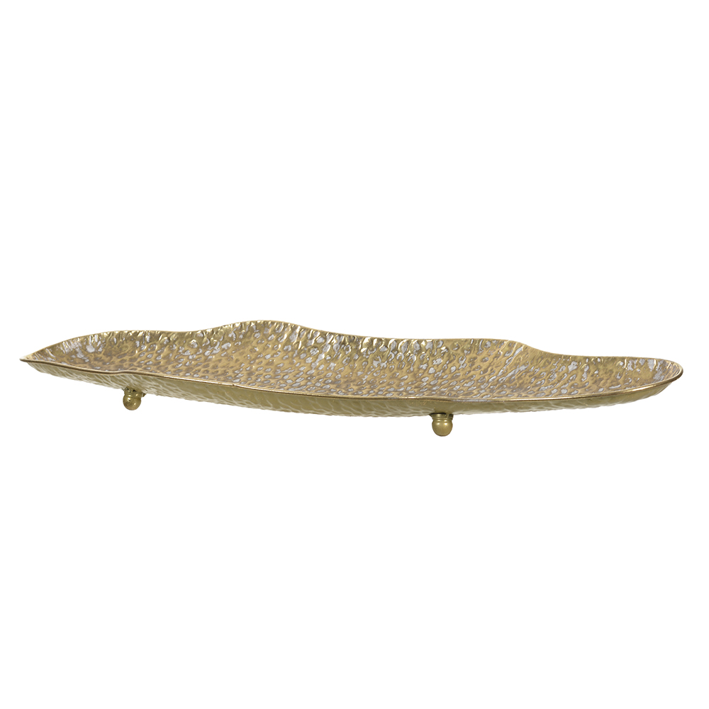 BANDEJA DECORATIVA METAL G (DOURADO) 6X76X25,5cm