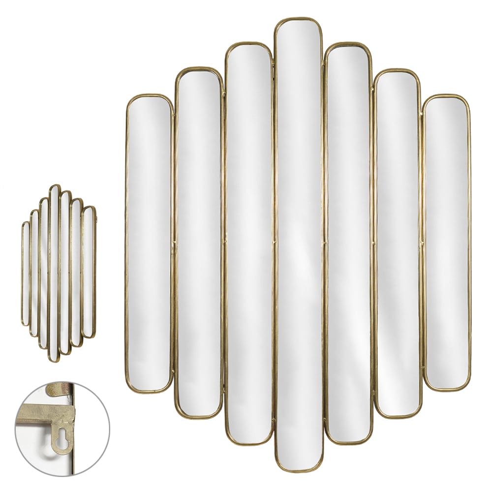 ESPELHO DECORATIVO METAL (DOURADO) 1,30mX98,5X3cm