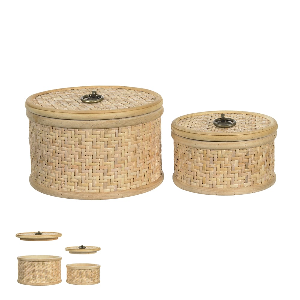 KIT CAIXAS DECOR RATTAN (NATURAL) 11,5cm 17d