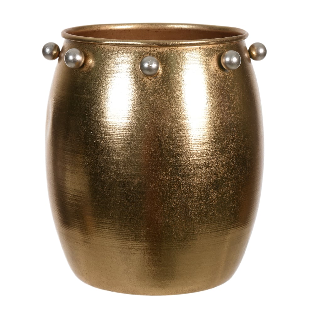 VASO DECORATIVO METAL BALLS (DOURADO) 20cm 17,5d