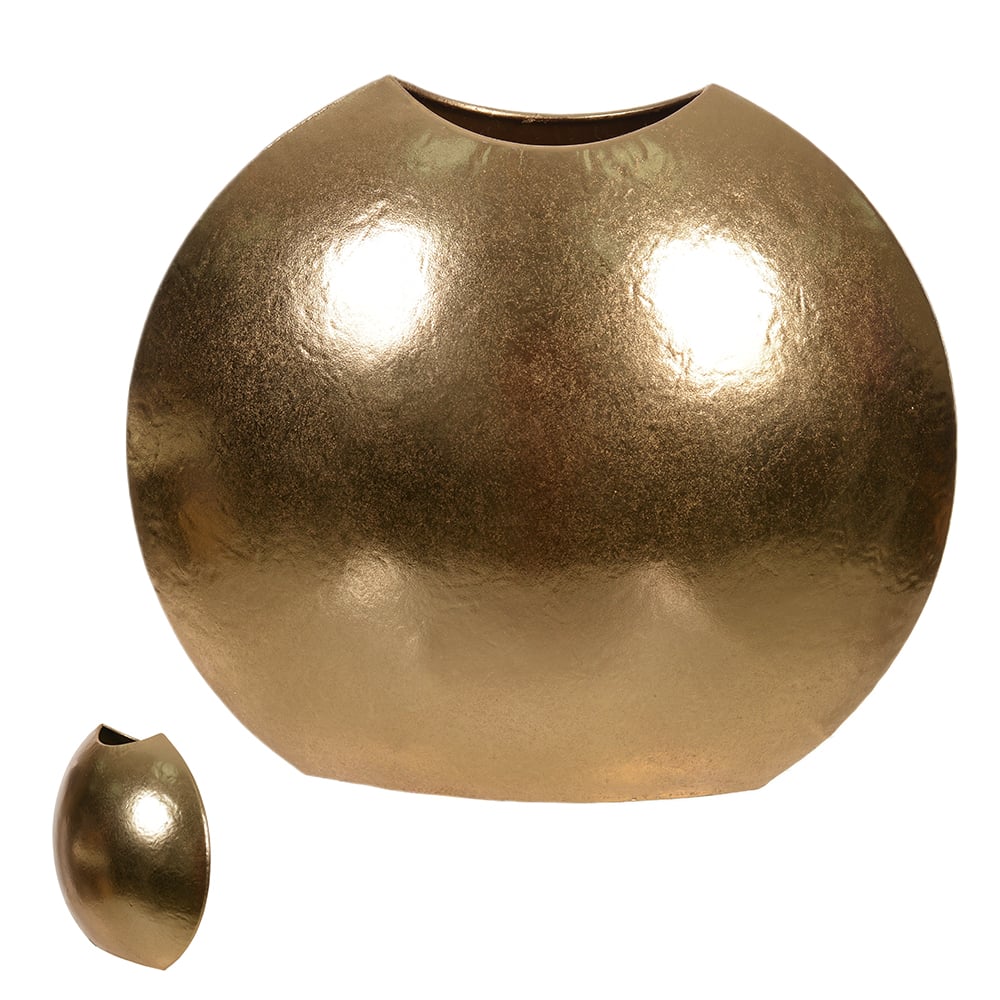 VASO DECORATIVO METAL POLIDO (DOURADO) 28X32,5X13,5cm