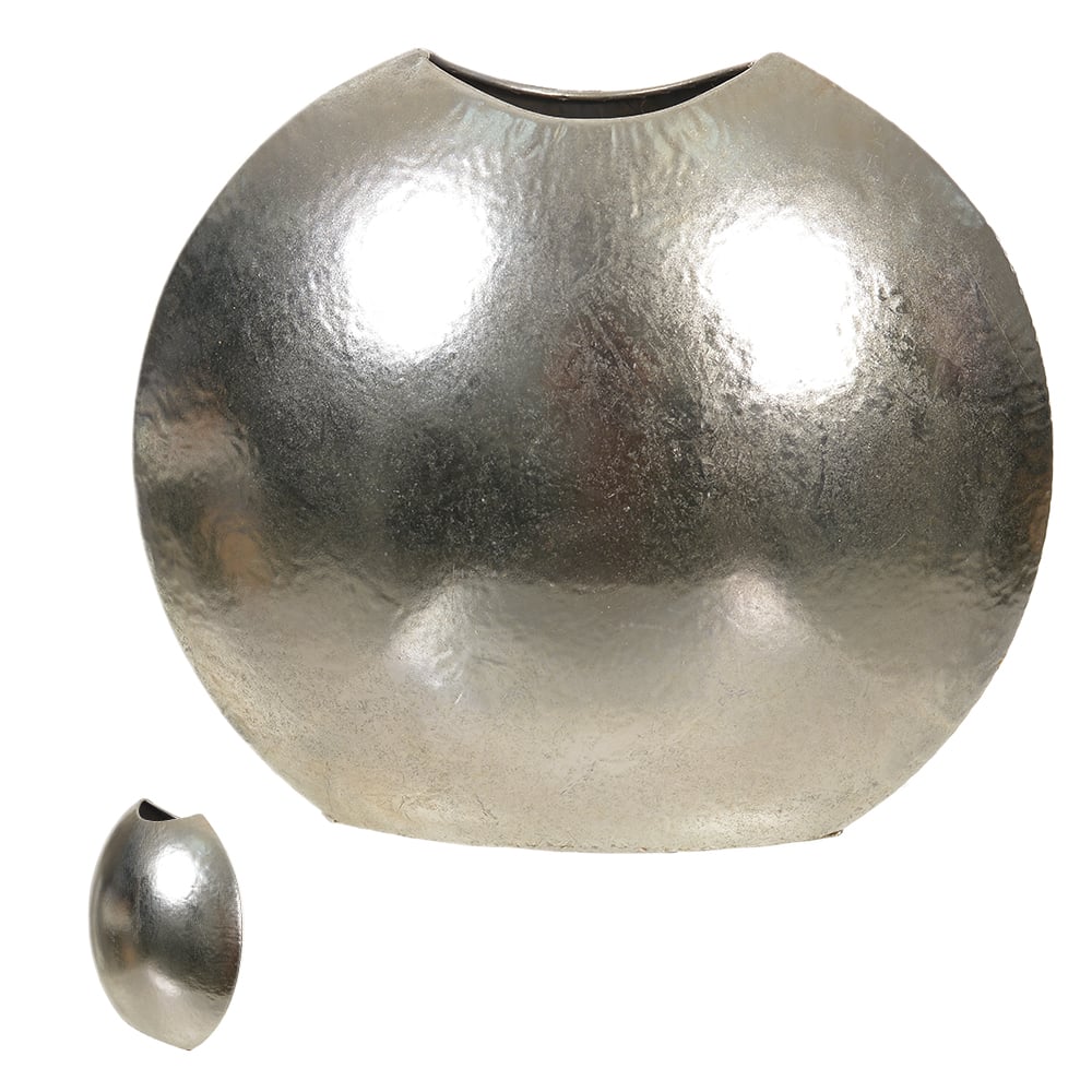 VASO DECORATIVO METAL POLIDO (PRATA) 28X32,5X13,5cm