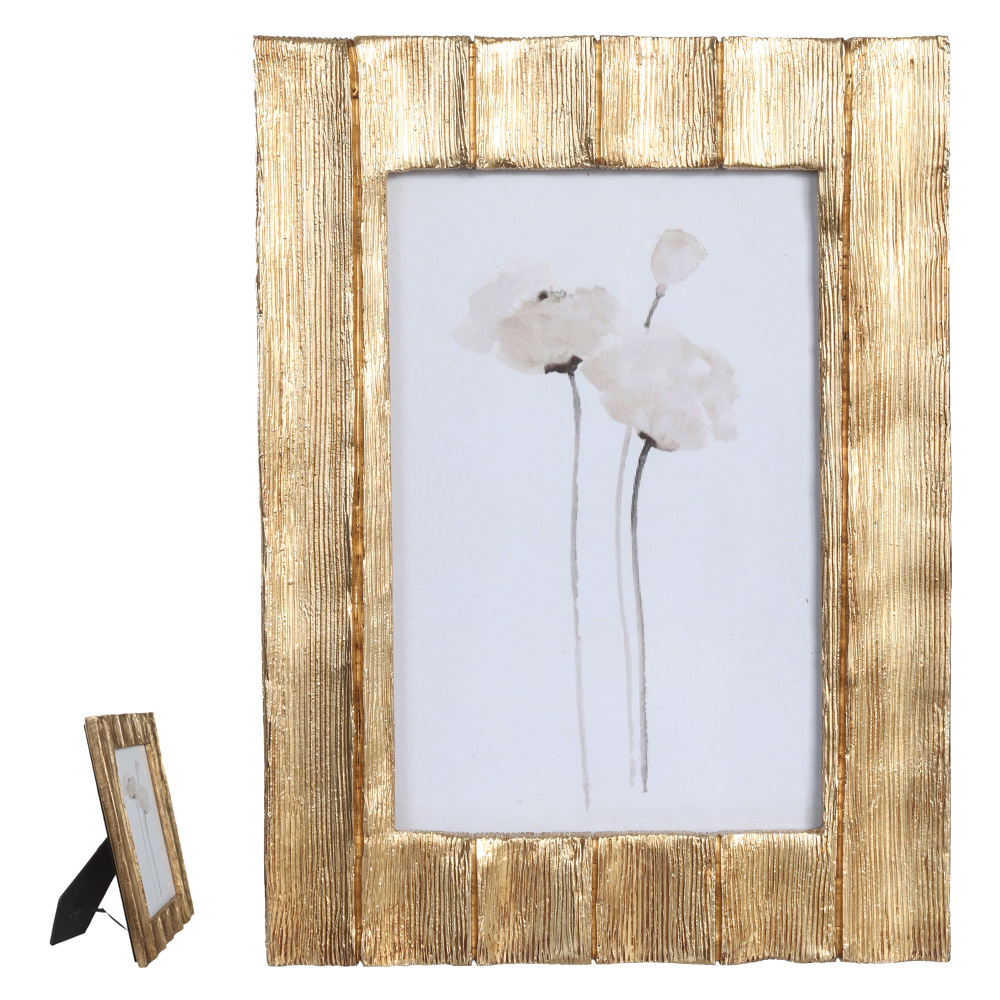 PORTA RETRATO POLIRESINA FTO 10X15CM WOOD (DOURADO) 20X14,8X1,4cm