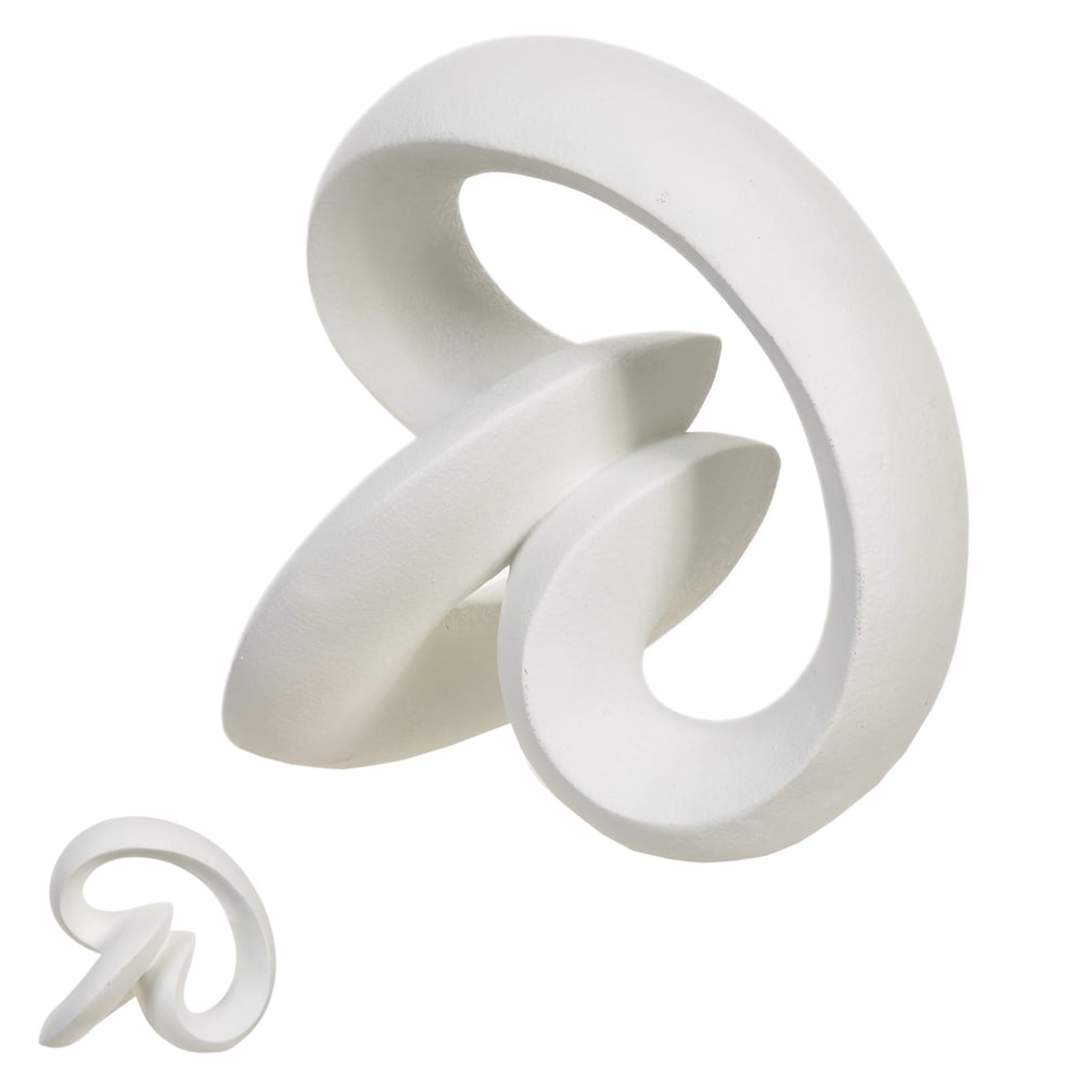 ESCULTURA DECORATIVA POLIRESINA ORGANICA (BRANCO) 25,5X20,5X24,5cm