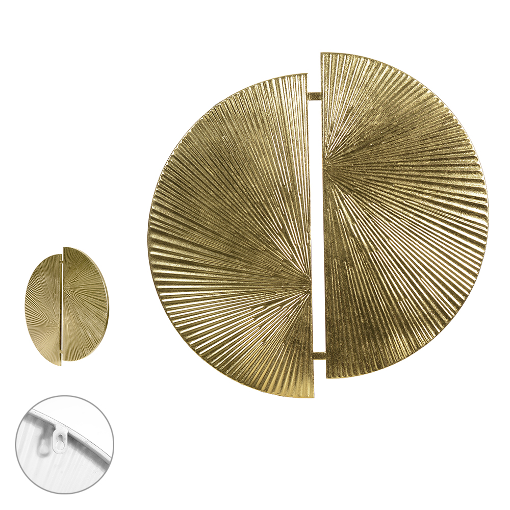 ESCULTURA DECORATIVA METAL PAREDE (DOURADO) 86X83X3cm