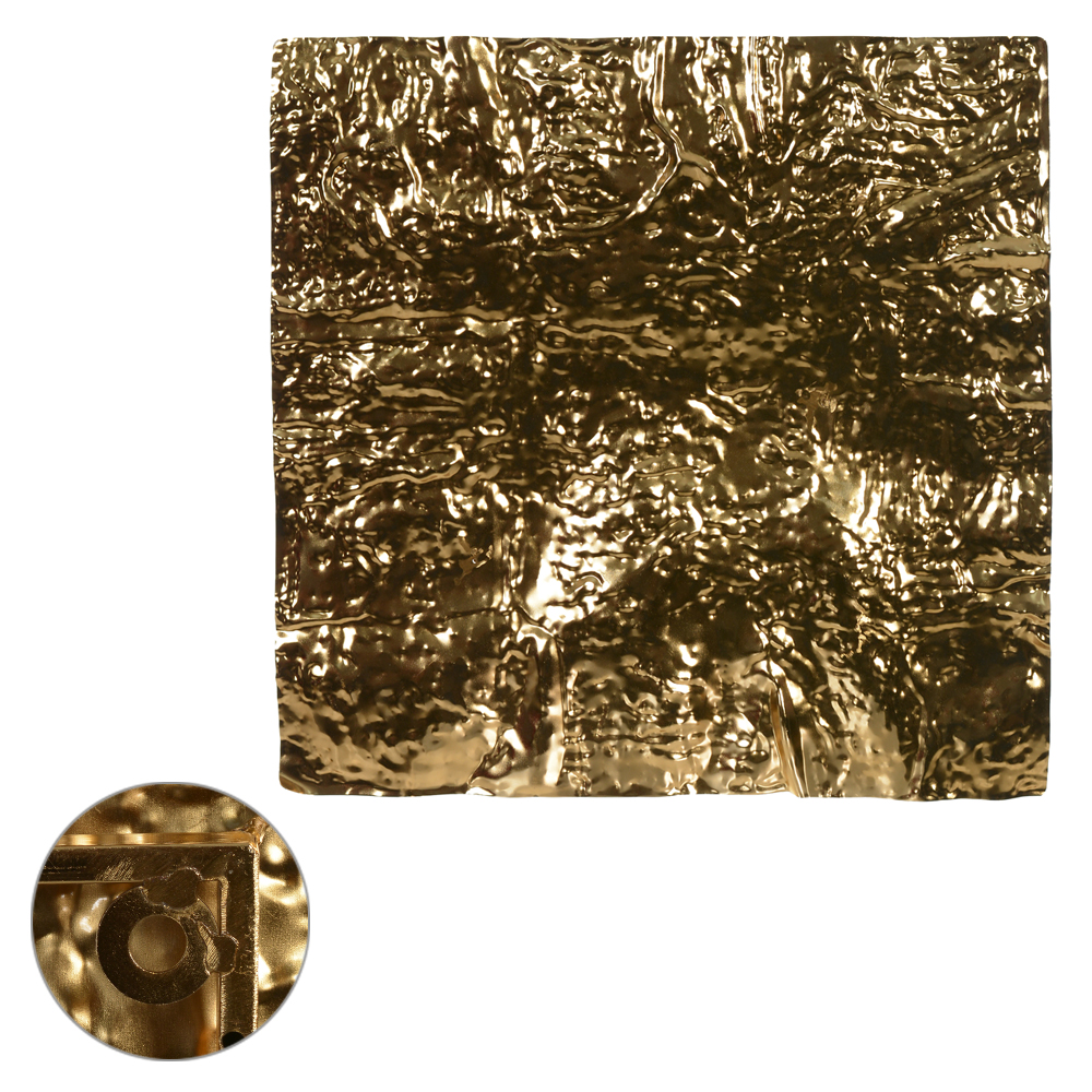 ESCULTURA DECORATIVA METAL PAREDE (DOURADO) 46,5X46,5X4,5cm