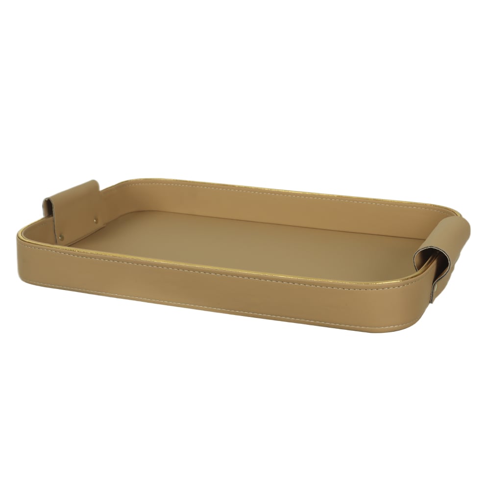 BANDEJA DECOR REVEST PU G (BEGE) 46X31X4,2cm