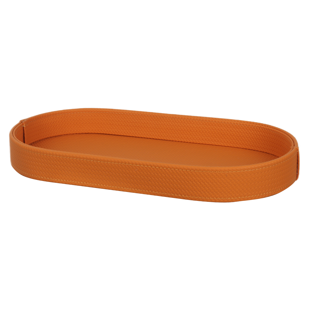 BANDEJA DECOR REVEST PU OVAL M (LARANJA) 40,5X20,5X5cm