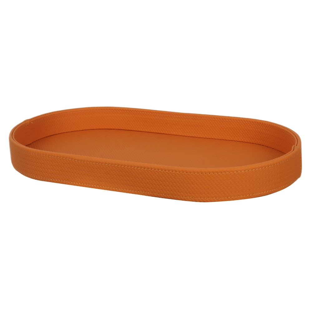 BANDEJA DECOR REVEST PU OVAL G (LARANJA) 45X25X5cm